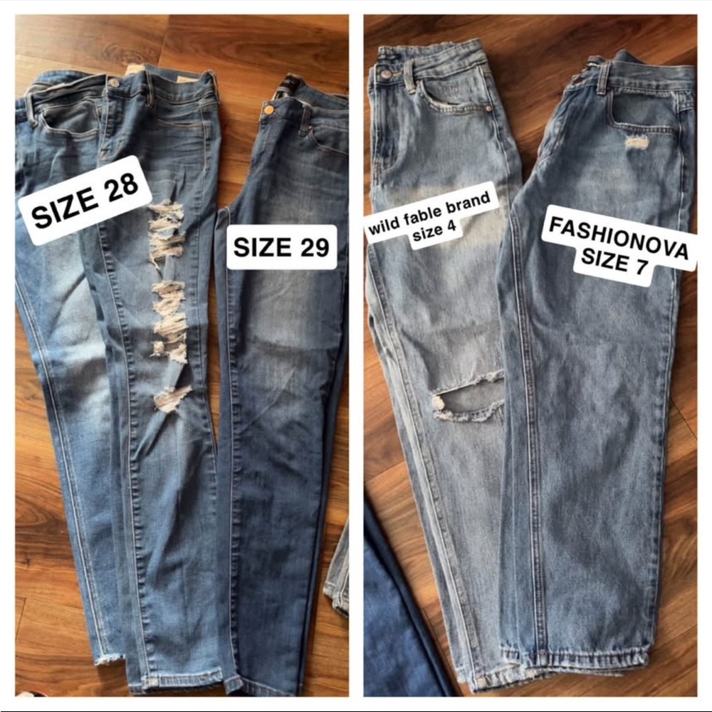 Wild Fable Blue Boyfriend Jeans Distressed Style